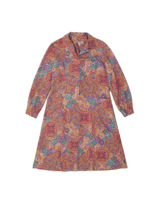 Vintage Abstract Pattern A-line Dress EU 40 Medium In Multicoloured