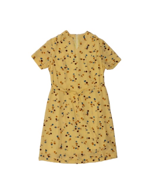 Vintage Abstract Pattern A-line Dress It 44 Medium In Yellow