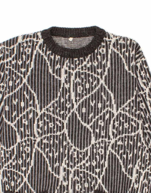 Vintage Abstract Pattern Crew Neck Jumper Sweater It 48 XL In Grey, 3 of 4