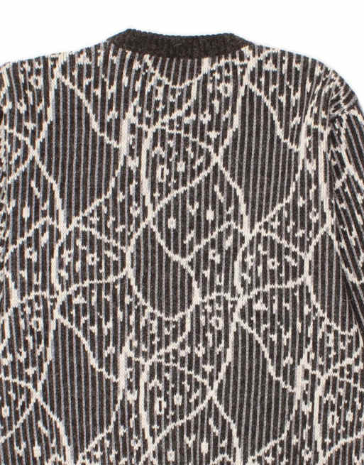 Vintage Abstract Pattern Crew Neck Jumper Sweater It 48 XL In Grey, 4 of 4
