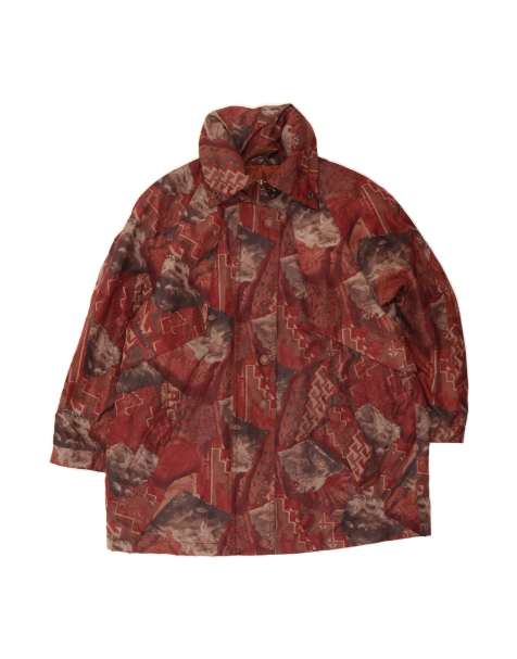 Vintage Abstract Pattern Overcoat EU 50 3XL In Brown - view 1