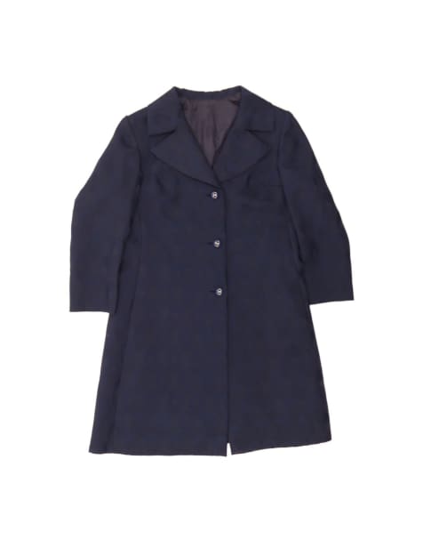 Vintage Abstract Pattern Overcoat UK 14 Large In Blue - view 1
