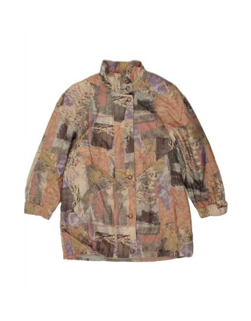 Vintage Abstract Pattern Overcoat UK 20 2XL In Multicoloured