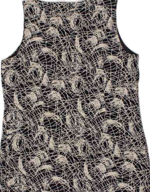Vintage Abstract Pattern Sheath Dress UK 14 Medium In Blue, 4 of 4
