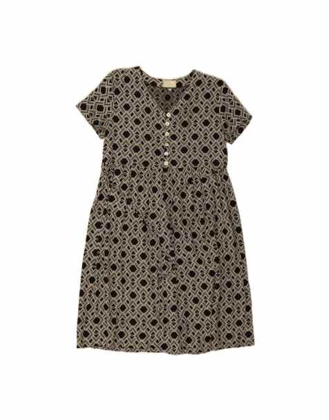Vintage Abstract Pattern Shift Dress It 44 Medium In Black - view 1