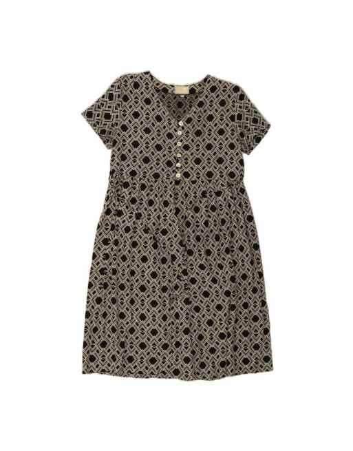 Vintage Abstract Pattern Shift Dress It 44 Medium In Black
