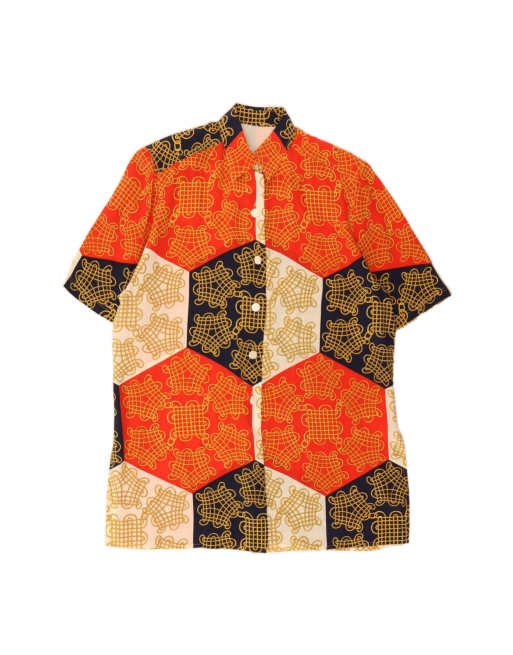 Vintage Abstract Pattern Shirt Dress UK 20 2XL In Multicoloured