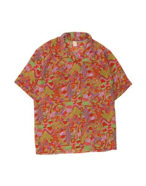 Vintage Abstract Pattern Short Sleeve Shirt UK 18 XL In Multicoloured - view 1