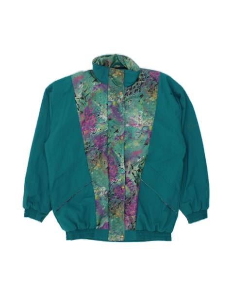 Vintage Abstract Pattern Windbreaker Jacket UK 20 2XL In Turquoise - view 1