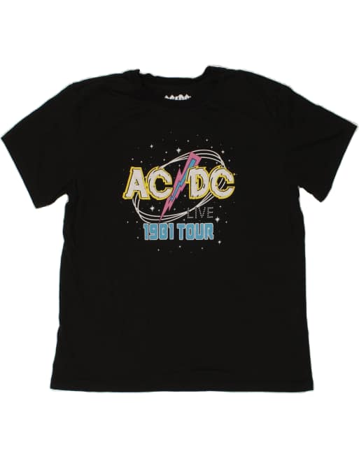 Vintage AC DC Size M Graphic T-Shirt Top in Black