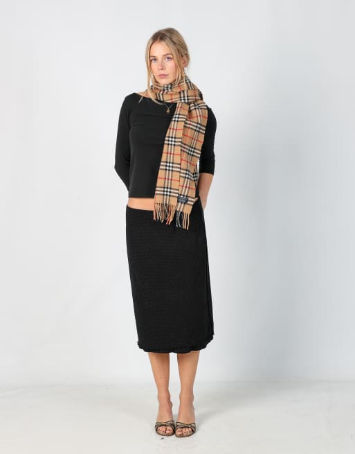 Vintage Act M woven midi skirt in black