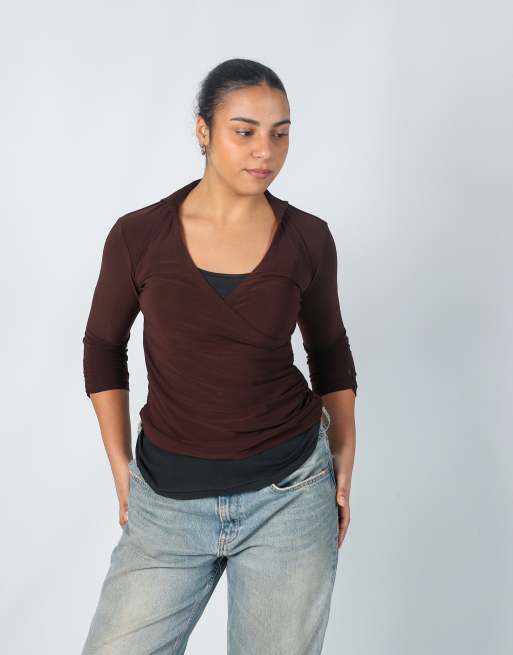 Vintage Adolfo Dominguez M long sleeve top in brown