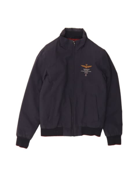 Vintage Aeronautica Militare Bomber Padded Jacket It 46 Small In Blue - view 1