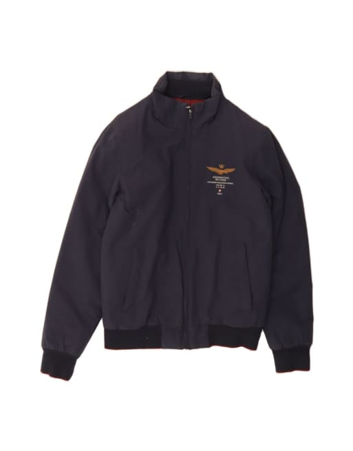 Vintage Aeronautica Militare Bomber Padded Jacket It 46 Small In Blue