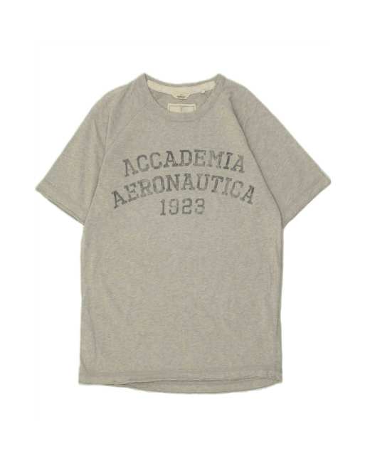 Vintage Aeronautica Militare Graphic T-shirt Top Uk 16 Large In Grey