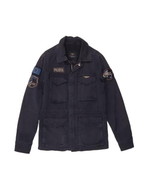Vintage Aeronautica Militare Military Jacket It 46 Small In Blue - view 1