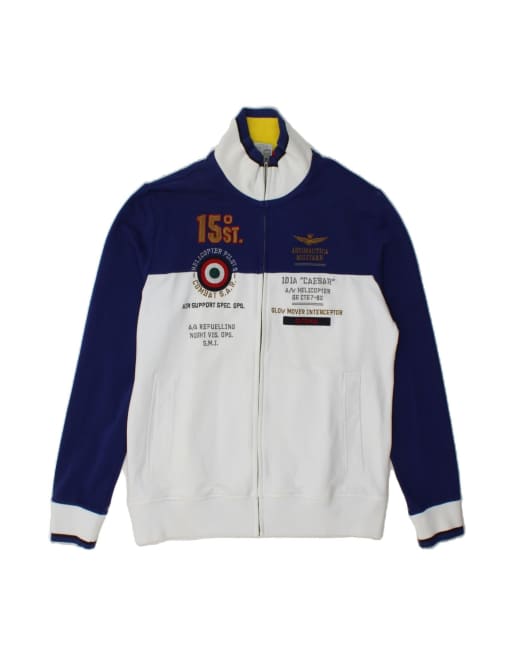Vintage Aeronautica Militare Tracksuit Top Jacket XL In Blue Colourblock