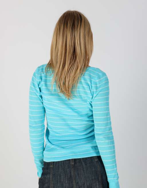 Vintage Aeropostale M long sleeve top in turquoise, 2 of 4