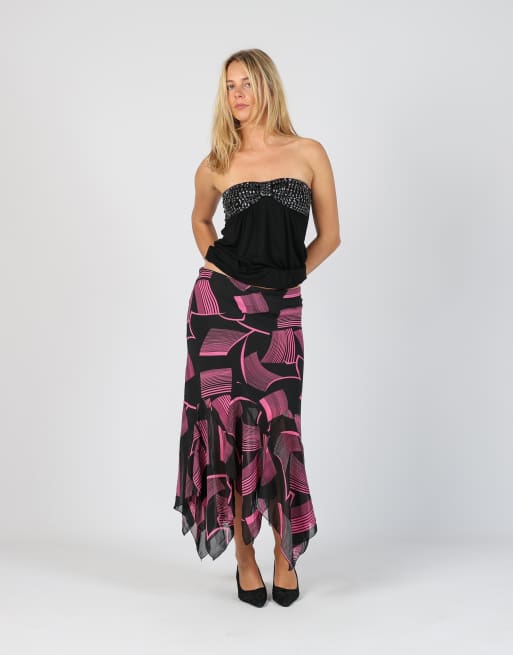 Vintage Aino M woven maxi skirt in black