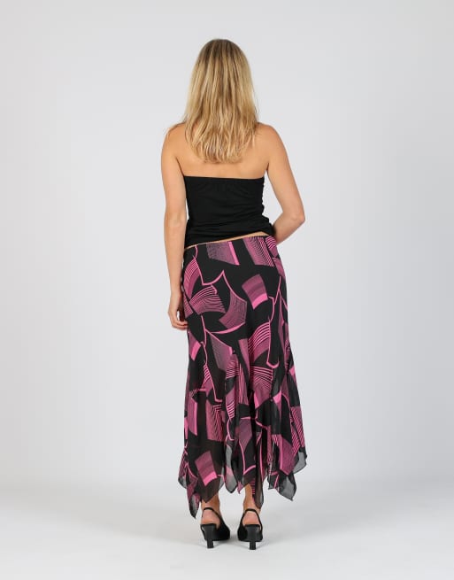 Vintage Aino M woven maxi skirt in black, 3 of 4
