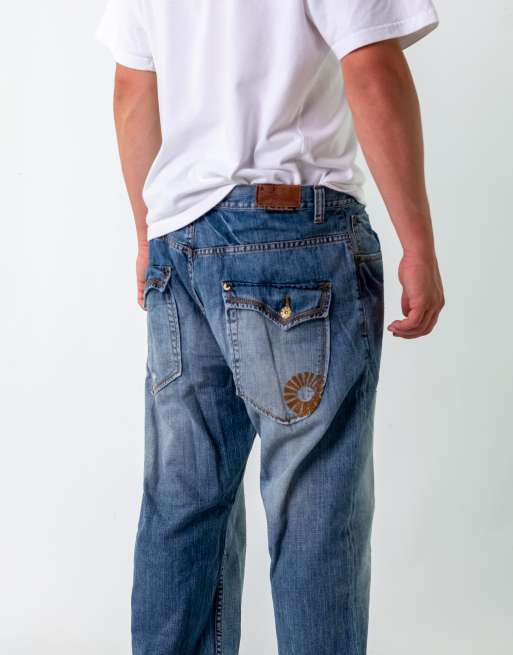 Vintage  Akomks 36x32 Denim Hip Hop Jeans Blue