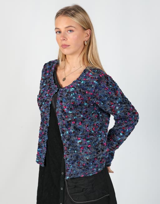 Vintage AlbaModa S knitted jumper in blue, 3 of 4