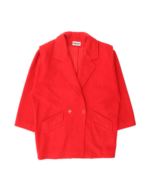 Vintage Alberta Ferretti Double Breasted Coat UK 20 2XL In Red