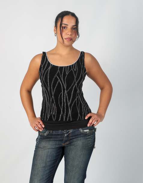 Vintage Alex Evenings M cami in black - view 1