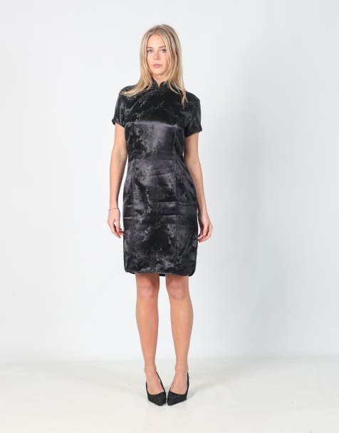 Vintage Alex Line M woven midi dress in black - view 1