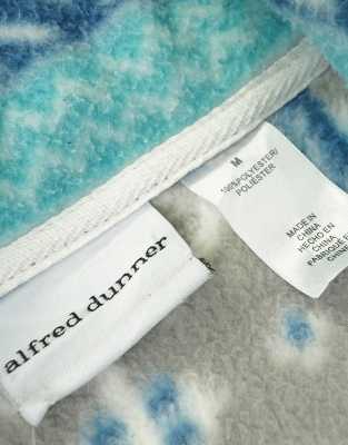Vintage alfred dunner size m fleece in blue pattern in mid blue