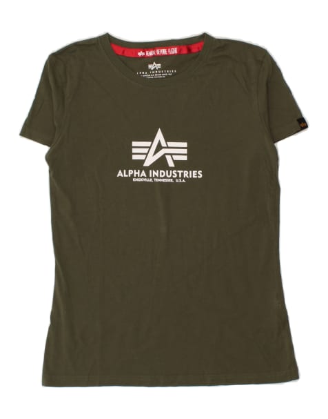 Vintage Alpha Industries Size S Graphic T-Shirt Top in Green - view 1
