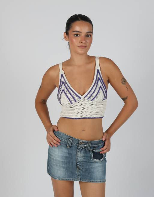 Vintage A.mami XXS woven top in cream
