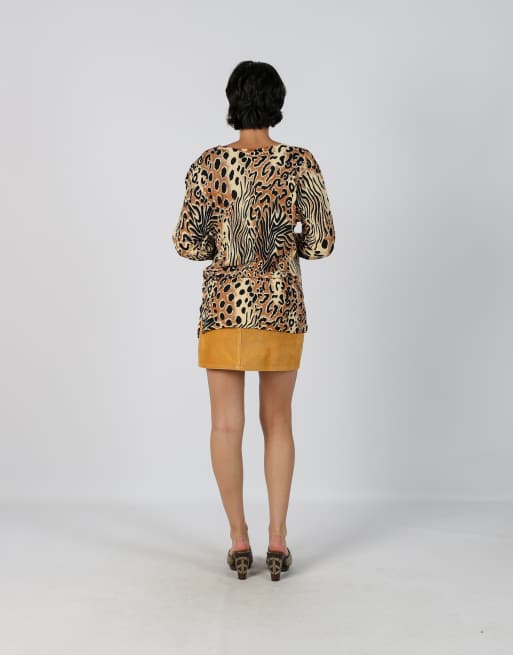 Vintage american eagle S woven mini skirt in mustard yellow, 3 of 4