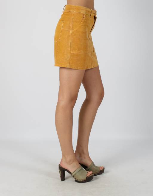 Vintage american eagle S woven mini skirt in mustard yellow, 4 of 4