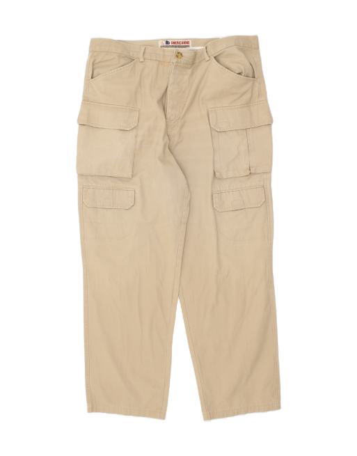 Vintage Americanino Size W42 L30 Straight Cargo Trousers in Beige Philipp Plein Biker Destroyed low rise skinny jeans ClassicfuncenterShops