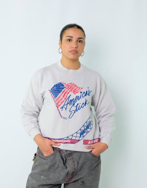 Vintage America's Stick M Sweatshirt Light Grey - view 1