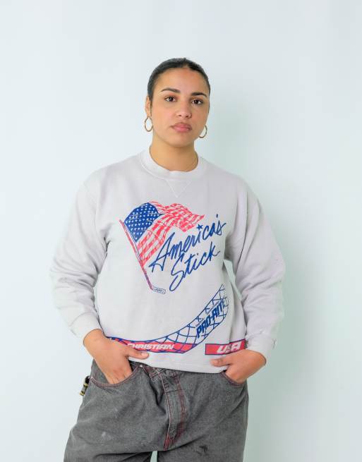 Vintage America's Stick M Sweatshirt Light Grey