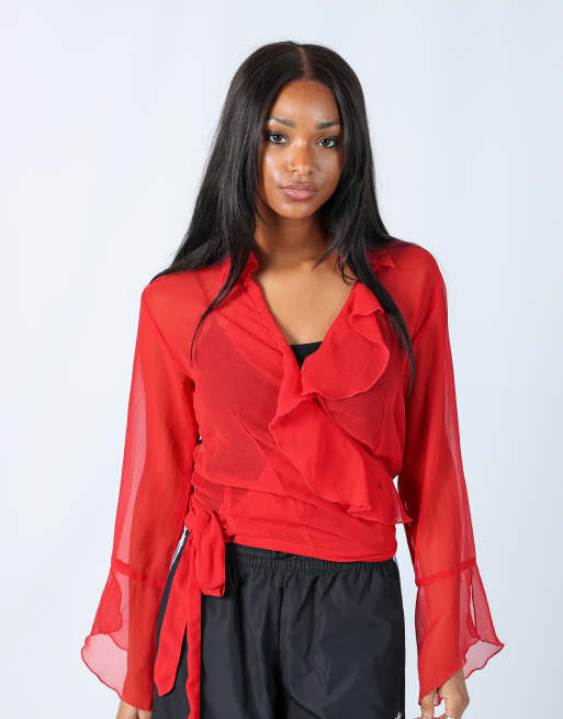 Vintage Amisu 16 mesh top in red