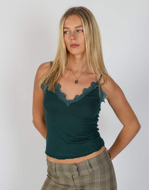 Vintage Amisu S cami in dark green, 3 of 4