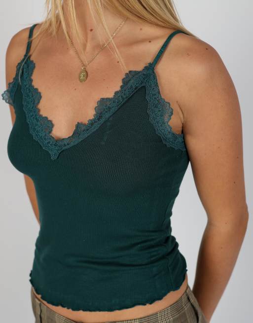 Vintage Amisu S cami in dark green, 4 of 4