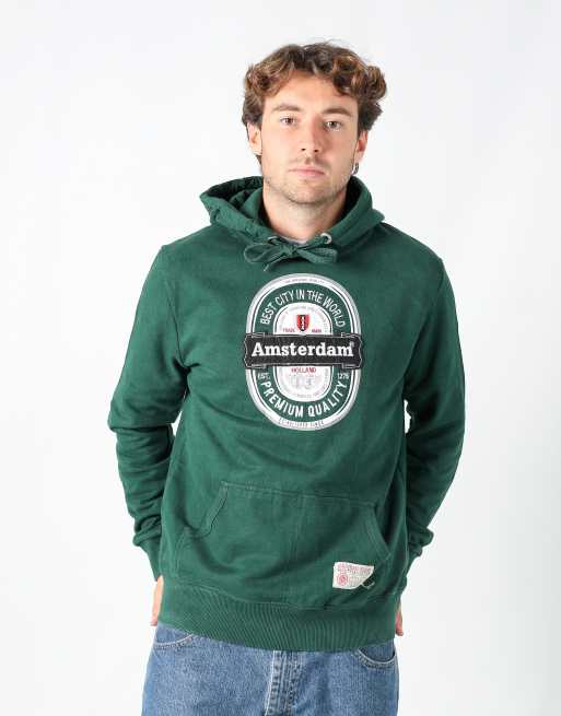 Vintage Amsterdam l hoodie in dark green