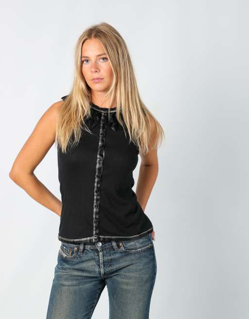 Vintage Andrea Tiraboschi S woven top in black