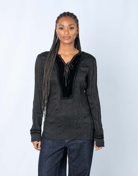 Vintage AndreaMare M blouse in black - view 1