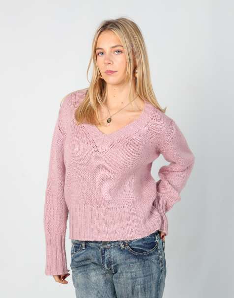 Vintage AndreaMare S knitted jumper in baby pink - view 1