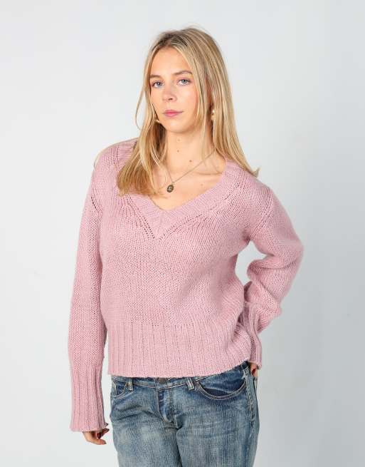 Vintage AndreaMare S knitted jumper in baby pink
