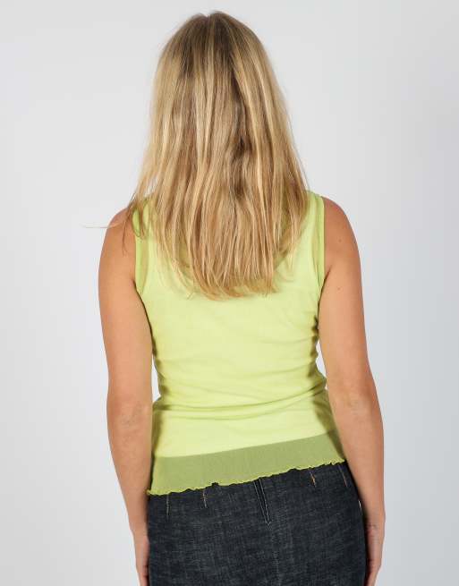 Vintage AnLu S mesh top in light green, 2 of 4