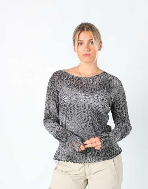 Vintage Anna Ferrari M blouse in grey