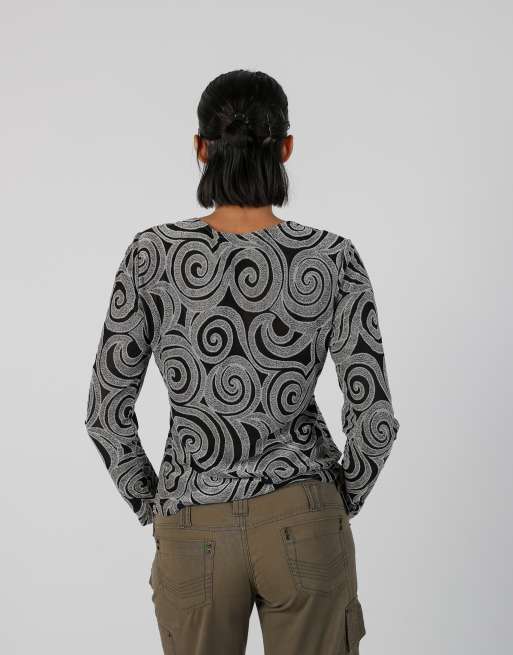 Vintage Anna Ferrari S long sleeve top in black, 2 of 4