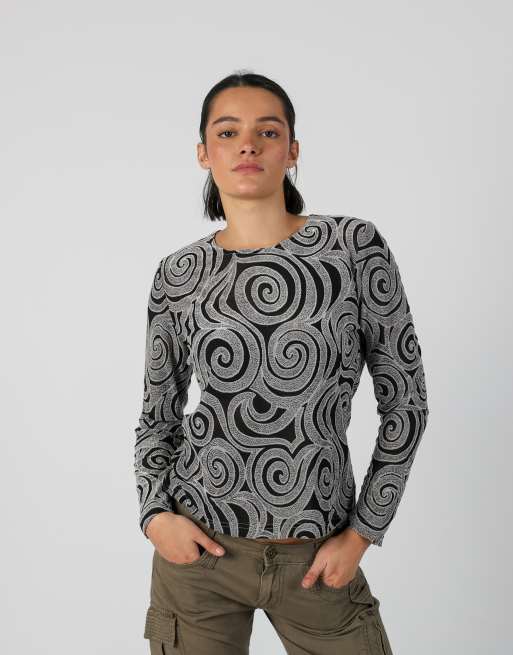 Vintage Anna Ferrari S long sleeve top in black, 3 of 4
