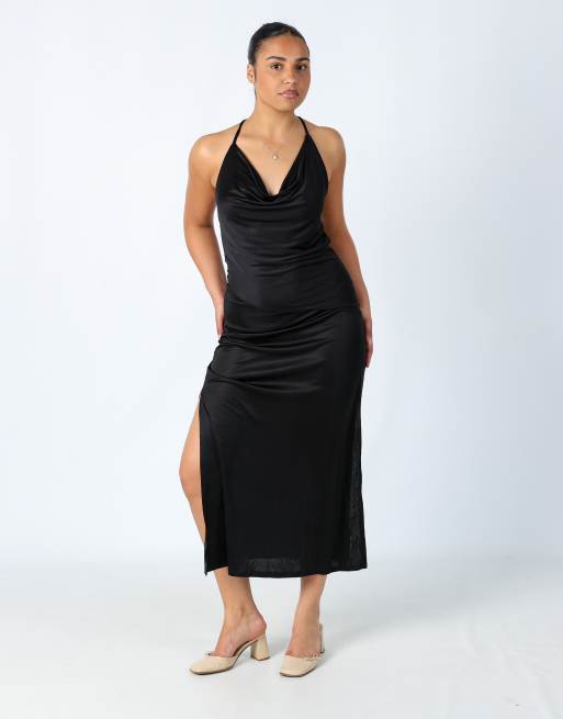 Vintage AnnaClub 10 woven midi dress black